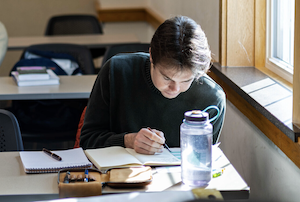 student studying